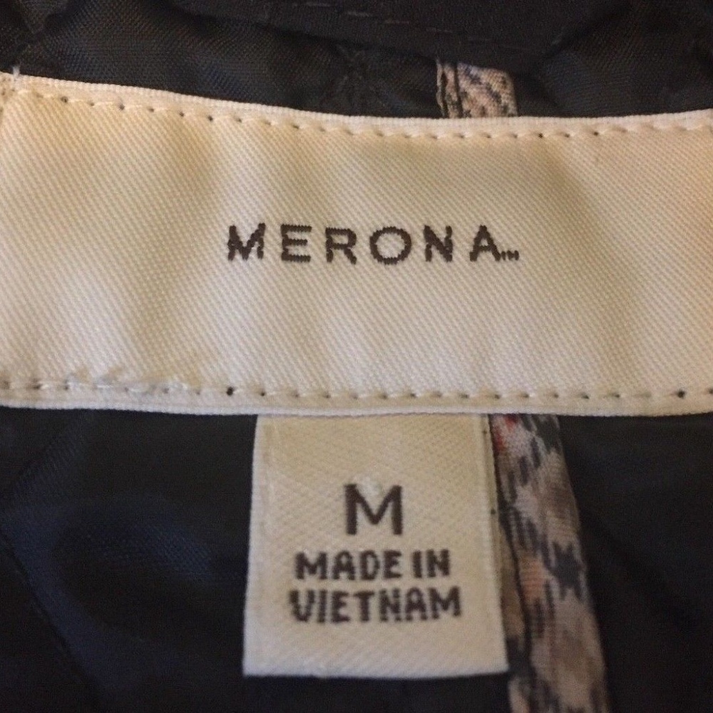 Merona* Diamond Quilted Coat Black Size Medium - Picture 7 of 8